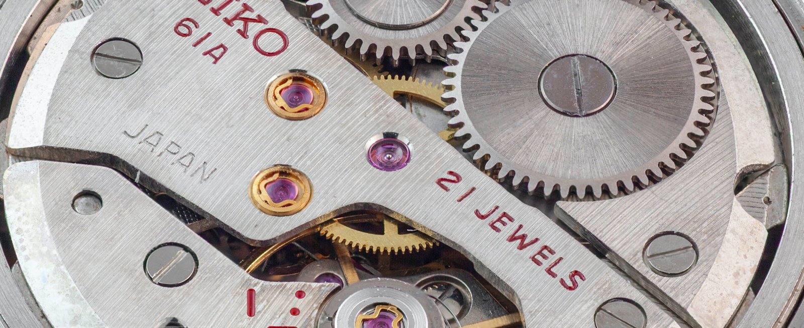 Seiko mechanical movement macro shot